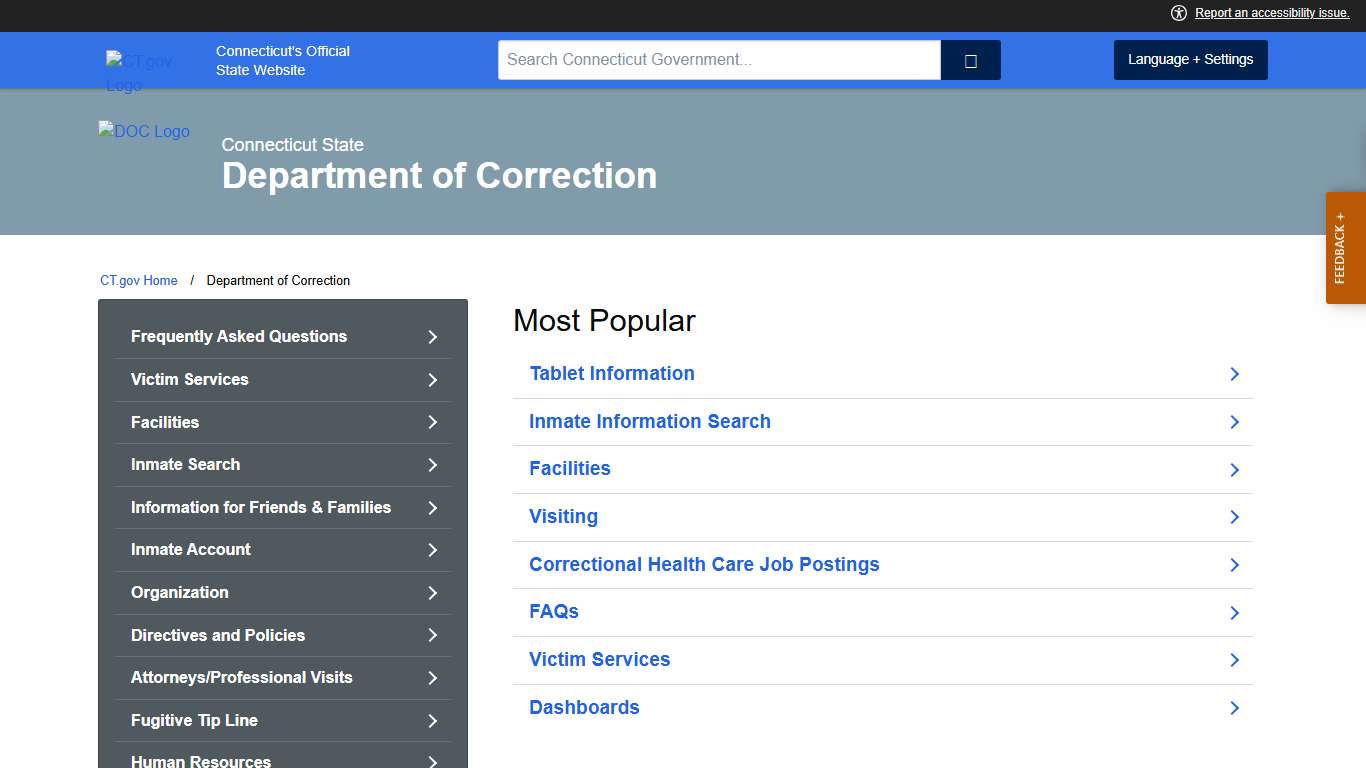 Connecticut Department of Correction
